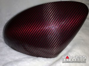 Alfa Romeo Giulia Mirror Covers - Carbon Fiber - Red Carbon - Feroce Carbon